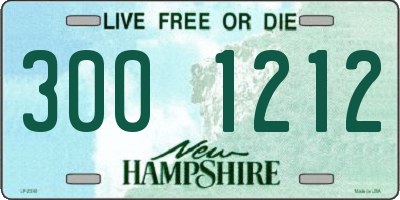 NH license plate 3001212