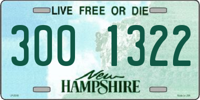 NH license plate 3001322