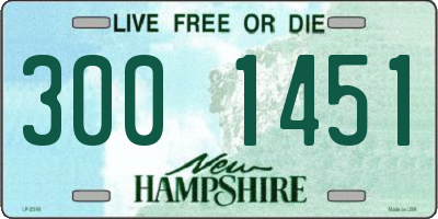 NH license plate 3001451