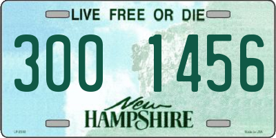 NH license plate 3001456