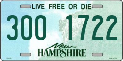 NH license plate 3001722