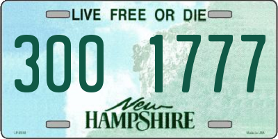 NH license plate 3001777