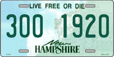 NH license plate 3001920
