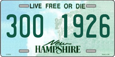 NH license plate 3001926