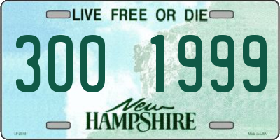 NH license plate 3001999