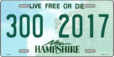NH license plate 3002017