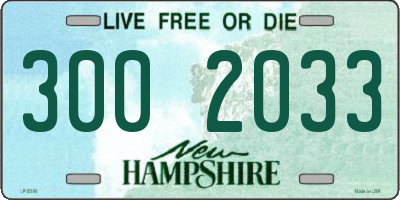 NH license plate 3002033