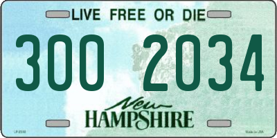 NH license plate 3002034