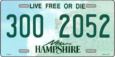 NH license plate 3002052