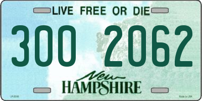 NH license plate 3002062