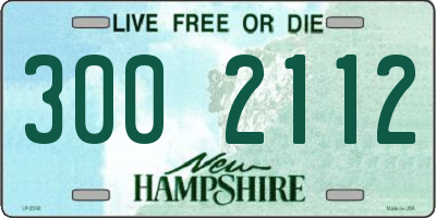 NH license plate 3002112