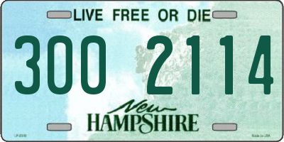 NH license plate 3002114