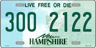 NH license plate 3002122