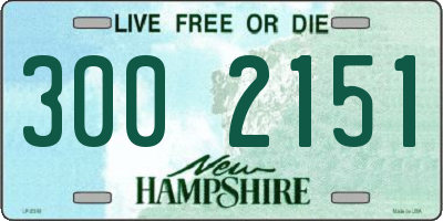 NH license plate 3002151