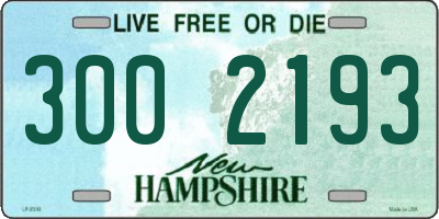 NH license plate 3002193