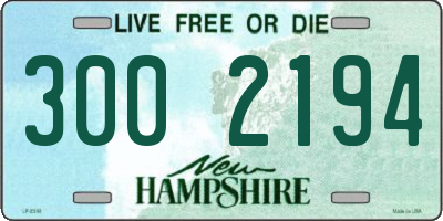 NH license plate 3002194