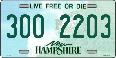 NH license plate 3002203