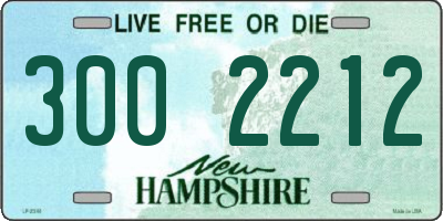 NH license plate 3002212