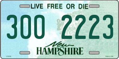 NH license plate 3002223
