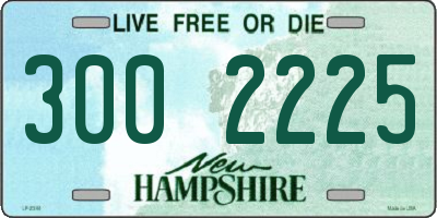 NH license plate 3002225