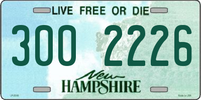 NH license plate 3002226