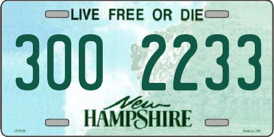NH license plate 3002233