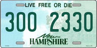 NH license plate 3002330