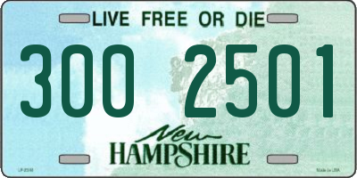 NH license plate 3002501
