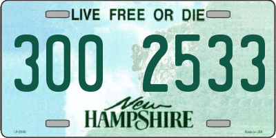 NH license plate 3002533