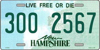 NH license plate 3002567