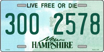 NH license plate 3002578