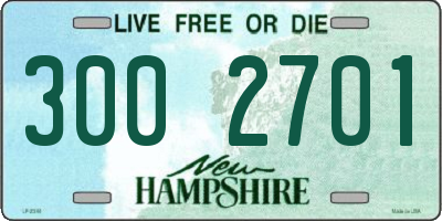 NH license plate 3002701