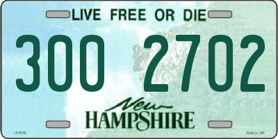 NH license plate 3002702