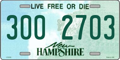NH license plate 3002703