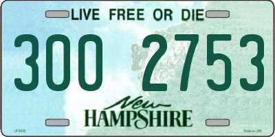 NH license plate 3002753