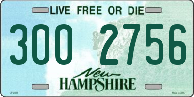 NH license plate 3002756
