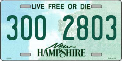 NH license plate 3002803