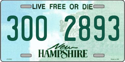 NH license plate 3002893