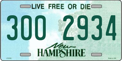 NH license plate 3002934