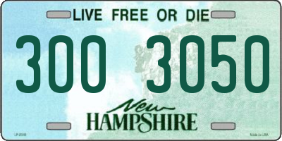 NH license plate 3003050