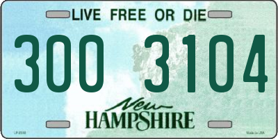 NH license plate 3003104