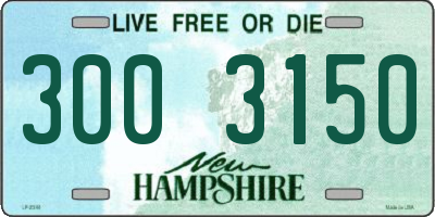 NH license plate 3003150