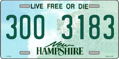 NH license plate 3003183