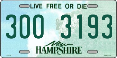 NH license plate 3003193