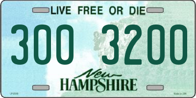 NH license plate 3003200