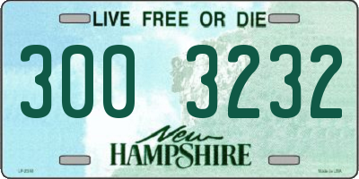 NH license plate 3003232