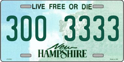 NH license plate 3003333