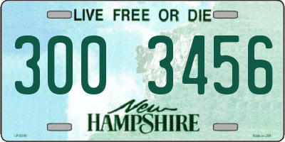 NH license plate 3003456