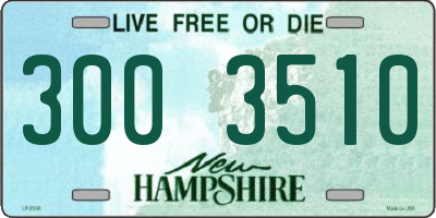 NH license plate 3003510
