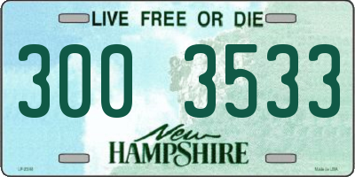 NH license plate 3003533